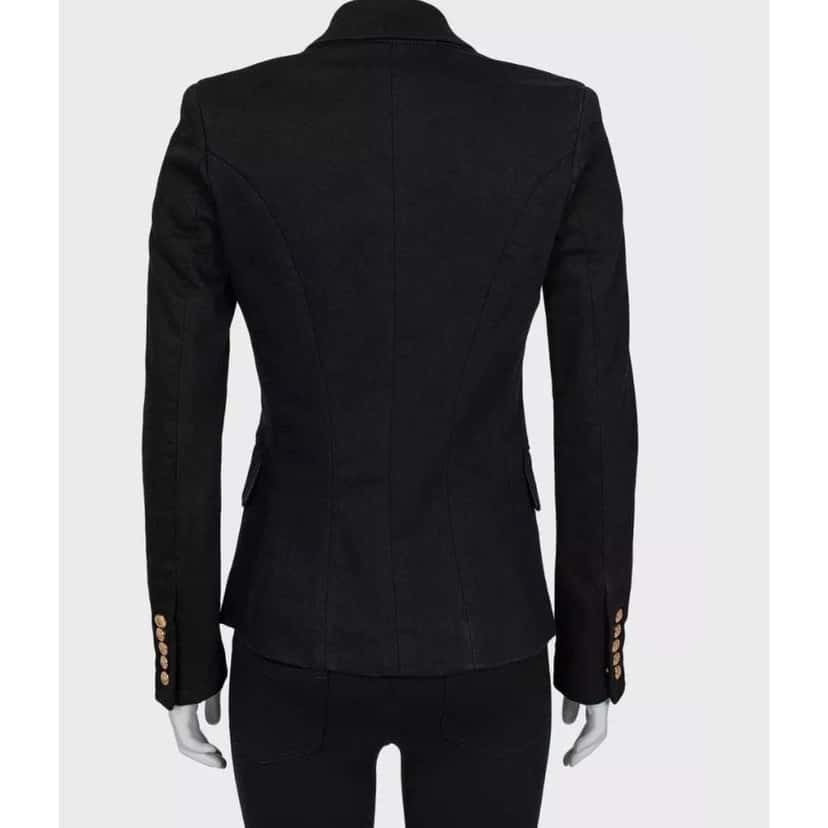 Balmain Fitted Jacket with Signature Buttons Black Cotton Very good condition - Inside View