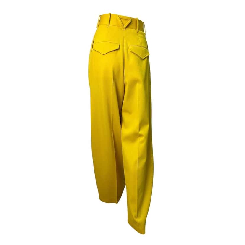Bottega Veneta High Waisted Trousers Pants Yellow Wool Very good condition - Back View