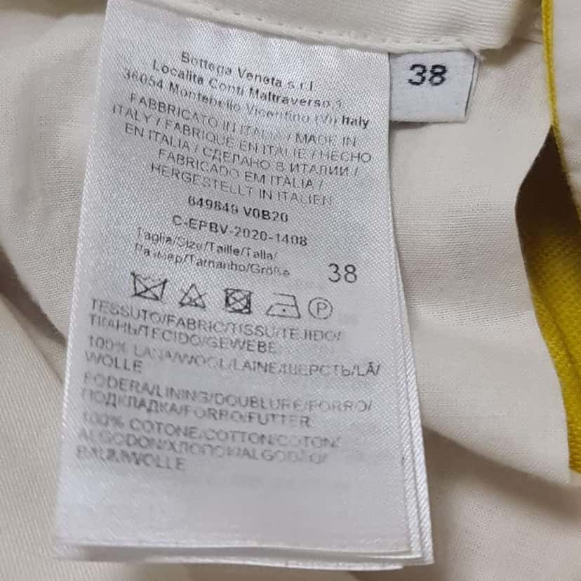 Bottega Veneta High Waisted Trousers Pants Yellow Wool Very good condition - Box View