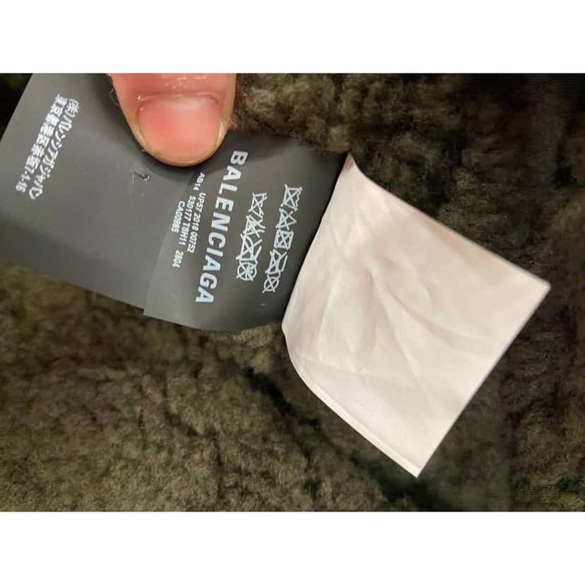 Balenciaga Sheepskin Oversized Coat Green Cotton Very good condition - Box View