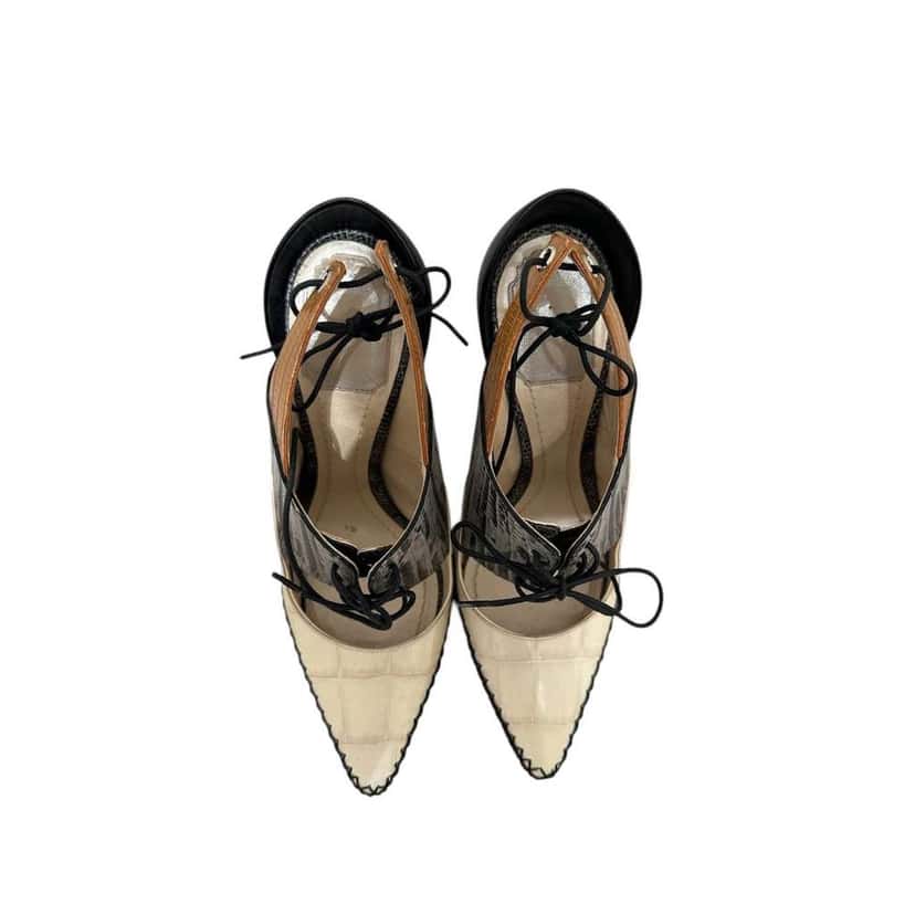 Dior Nomade FW16 Embossed Heels Black Leather Very good condition - Inside View