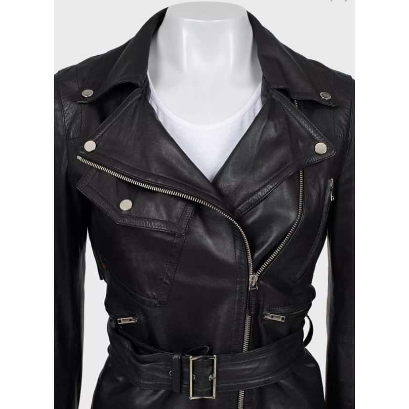 Gucci Belted Jacket Black Leather Very good condition - Inside View