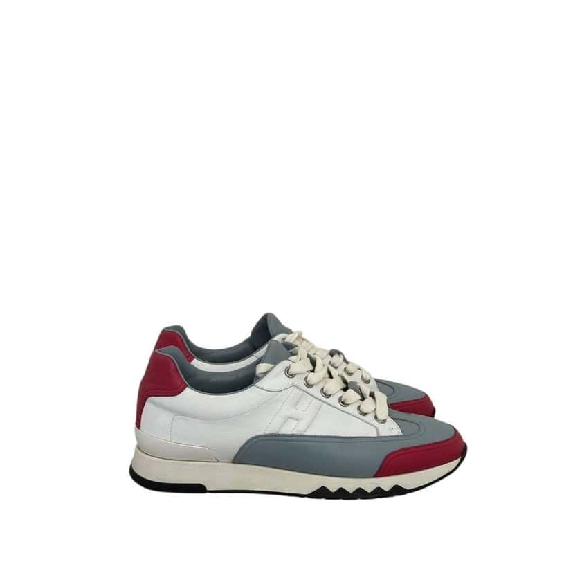 Hermès Trail Low Top Sneakers White Leather Very good condition - Back View