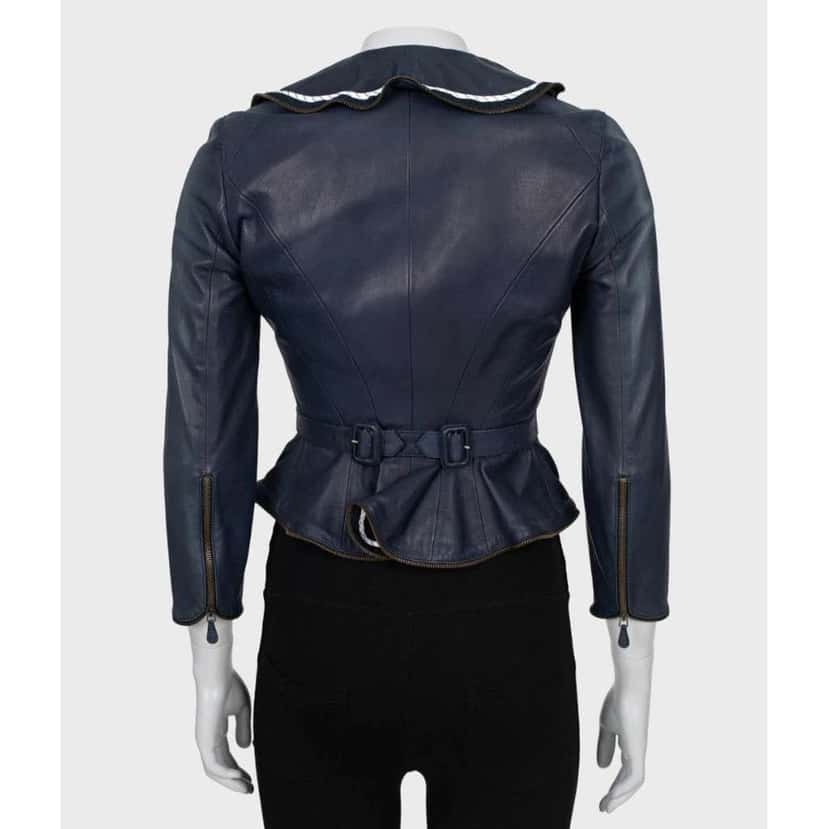 Alexander Mcqueen Jacket Blue Leather Very good condition - Inside View