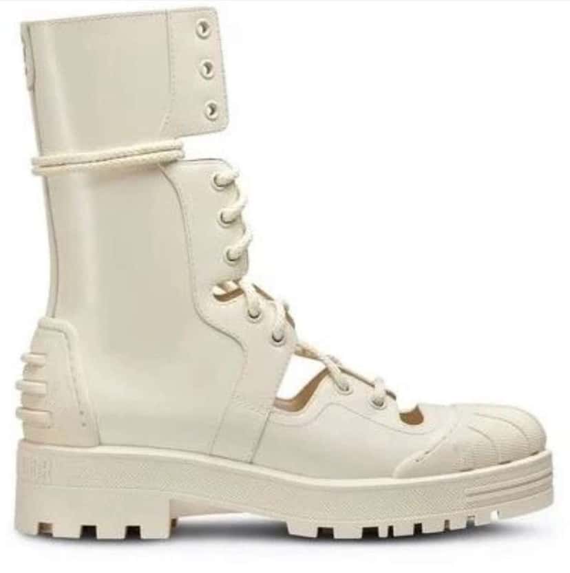 Dior Iron Tall Boots White Very good condition - Back View