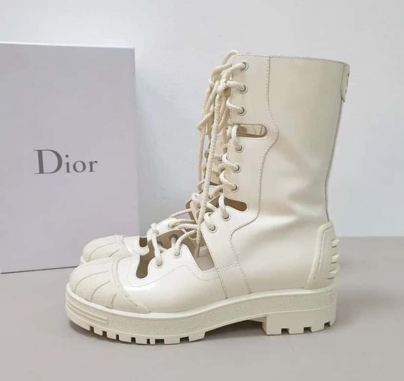 Dior Iron Tall Boots White Very good condition - Inside View