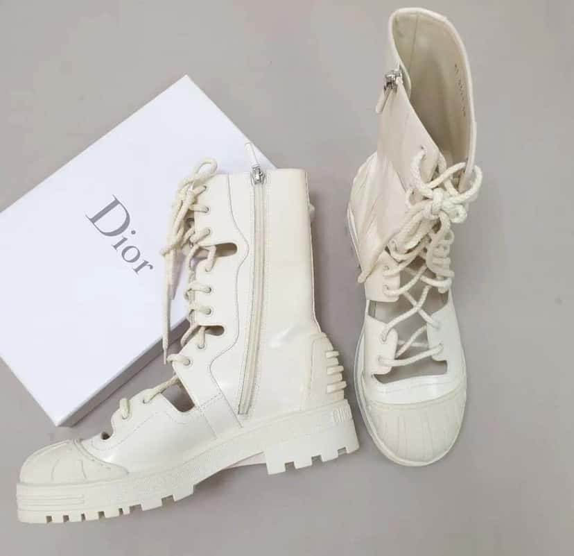 Dior Iron Tall Boots White Very good condition - Model View
