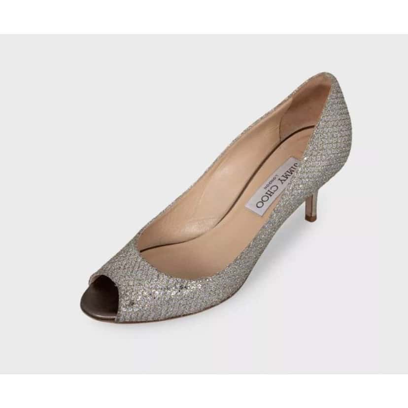 Jimmy Choo Open Toe Heels Silver Leather Very good condition - Inside View