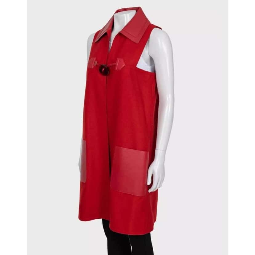 Fendi Vest Red Leather Very good condition - Back View