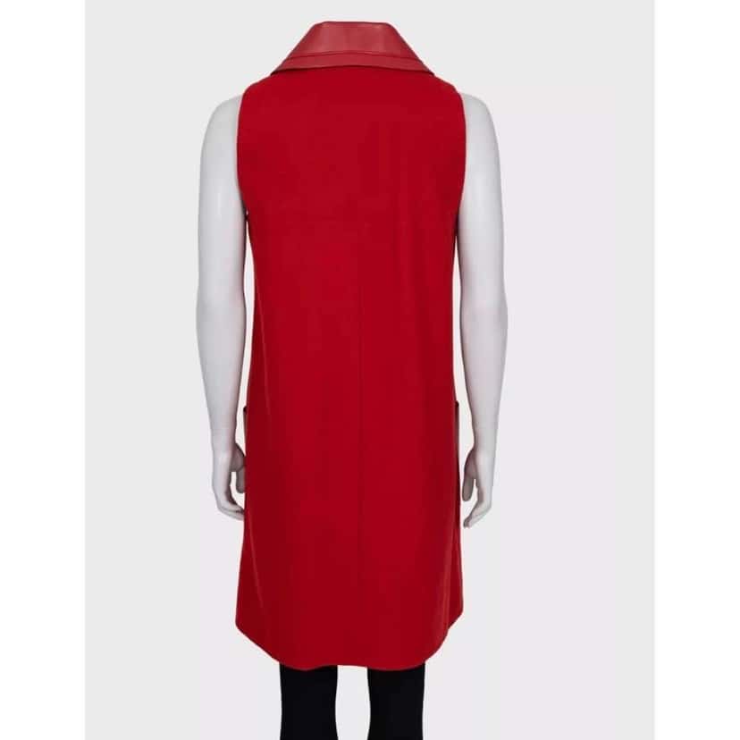 Fendi Vest Red Leather Very good condition - Inside View