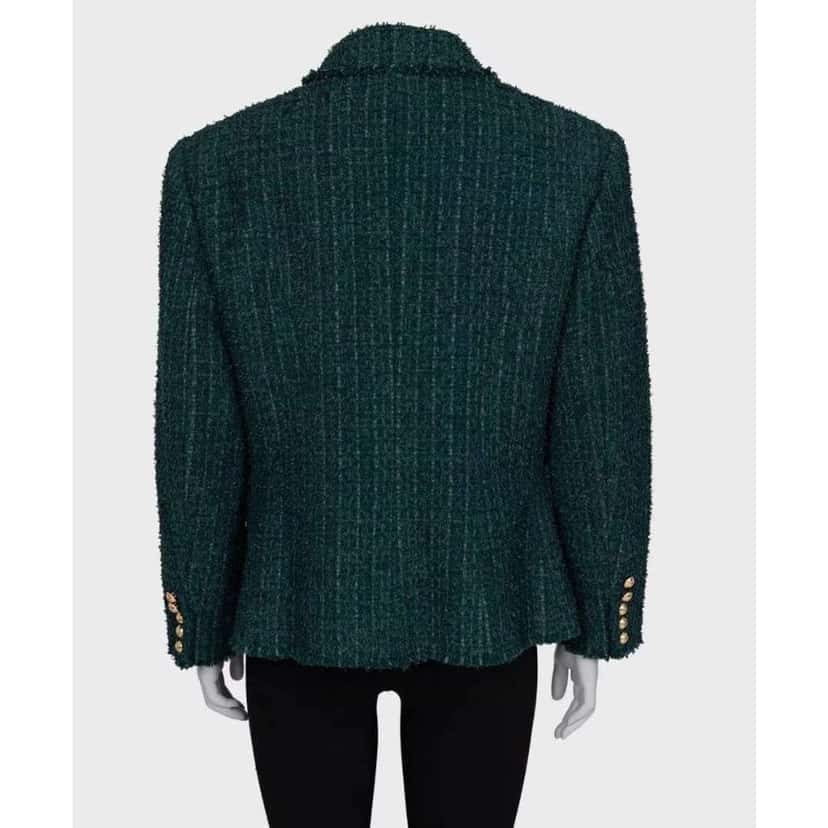 Balmain Fitted Jacket Buttons Green Cotton Very good condition - Inside View