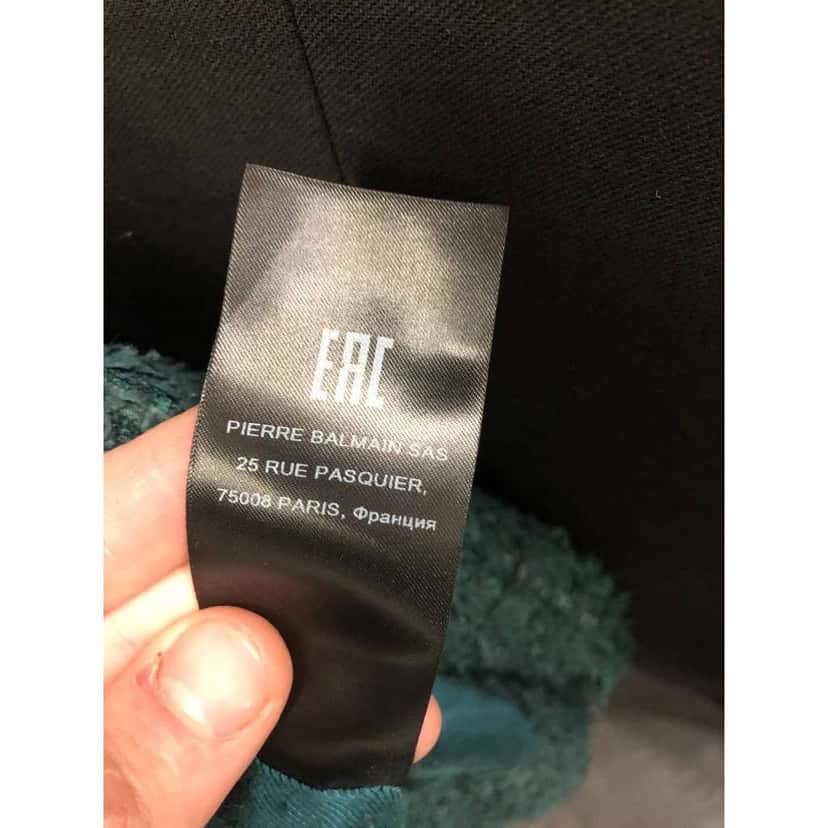 Balmain Fitted Jacket Buttons Green Cotton Very good condition - Box View