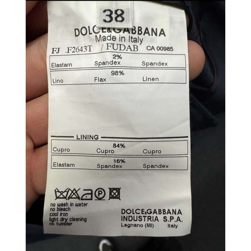 Dolce & Gabbana Embroidered Fitted Jacket Blue Linen Very good condition - Model View