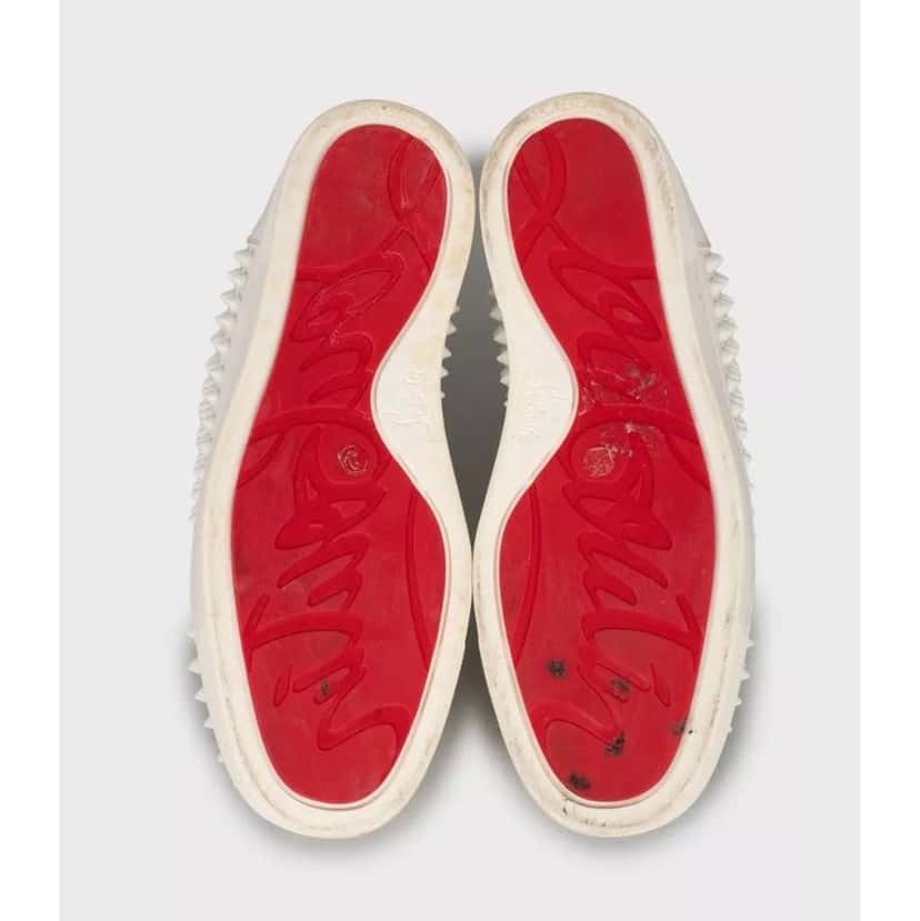 Christian Louboutin Spiked Sneakers White Leather Very good condition - Inside View