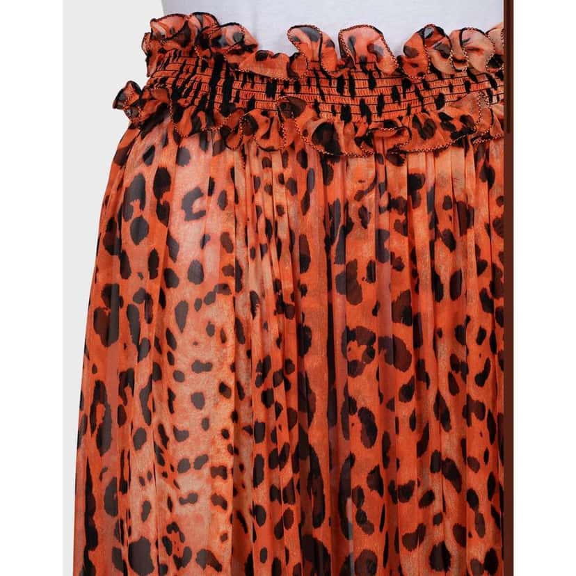 Dolce & Gabbana Animal Print Maxi Skirt MultiColor Silk Very good condition - Model View