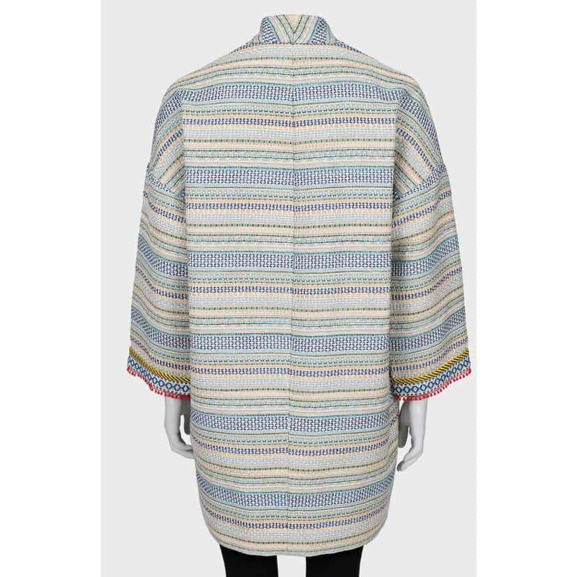 Max Mara Weekend Striped Double Breasted Coat MultiColor Wool Good condition - Inside View