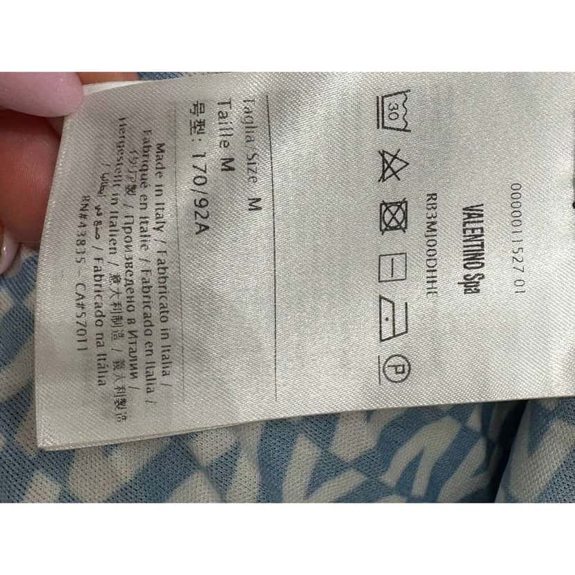 Valentino Garavani Valentino V Print Maxi Dress Blue Cotton Very good condition - Box View