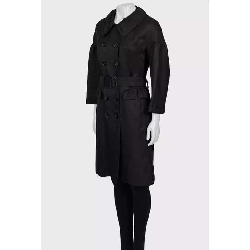 Burberry Fitted Trench Coat Black Silk Very good condition - Back View