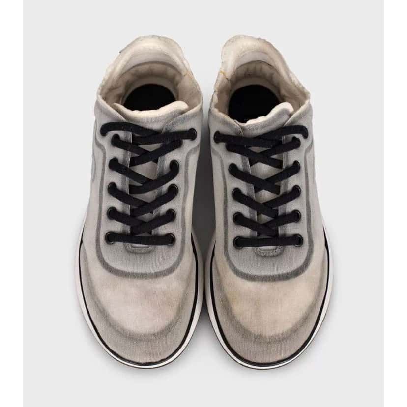 Chanel Mesh Sneakers Grey Lace Very good condition - Back View