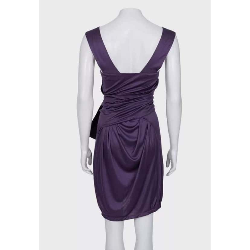 Saint Laurent Violet 100% Belted Dress Black Silk Very good condition - Inside View