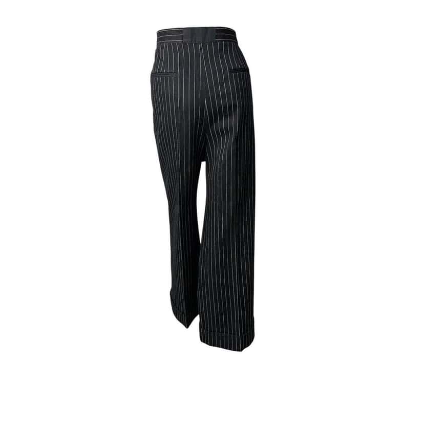 Chanel 2023 Striped Wide Leg Jeans Black Cotton Very good condition - Back View