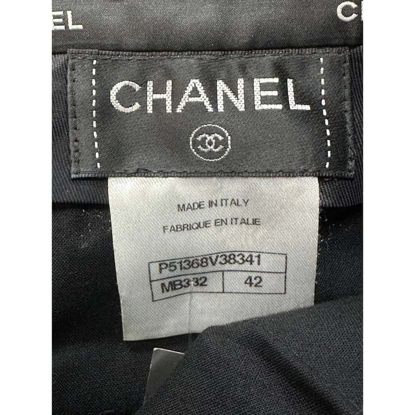 Chanel 2023 Striped Wide Leg Jeans Black Cotton Very good condition - Box View