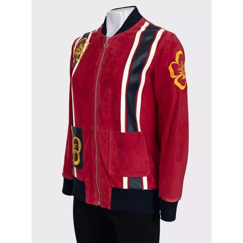 Valentino Garavani Valentino Spa Embroidered Jacket / Red Leather Very good condition - Back View