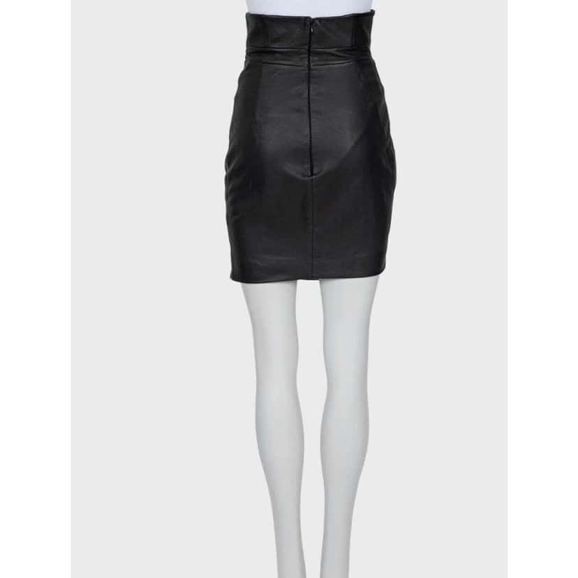 Saint Laurent Asymmetrical Skirt \ Black Leather Very good condition - Inside View