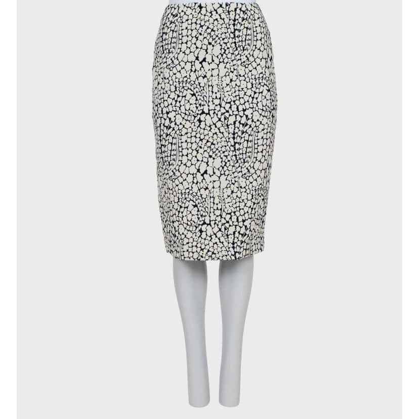 Dior Christian Floral Pencil Skirt Black Silk Good condition - Inside View