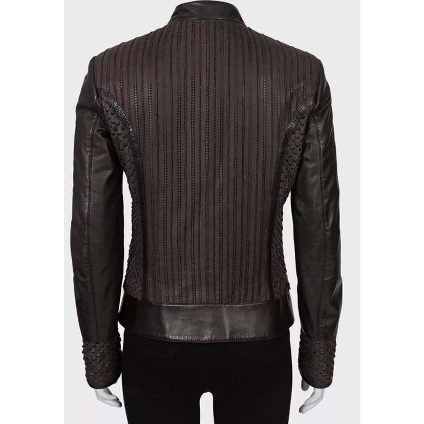 Roberto Cavalli Perforated Jacket Brown Leather Very good condition - Inside View