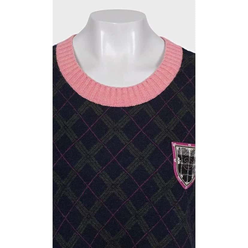 Chanel Paris Edimbourg Blend Knit Dress Black Wool Very good condition - Inside View