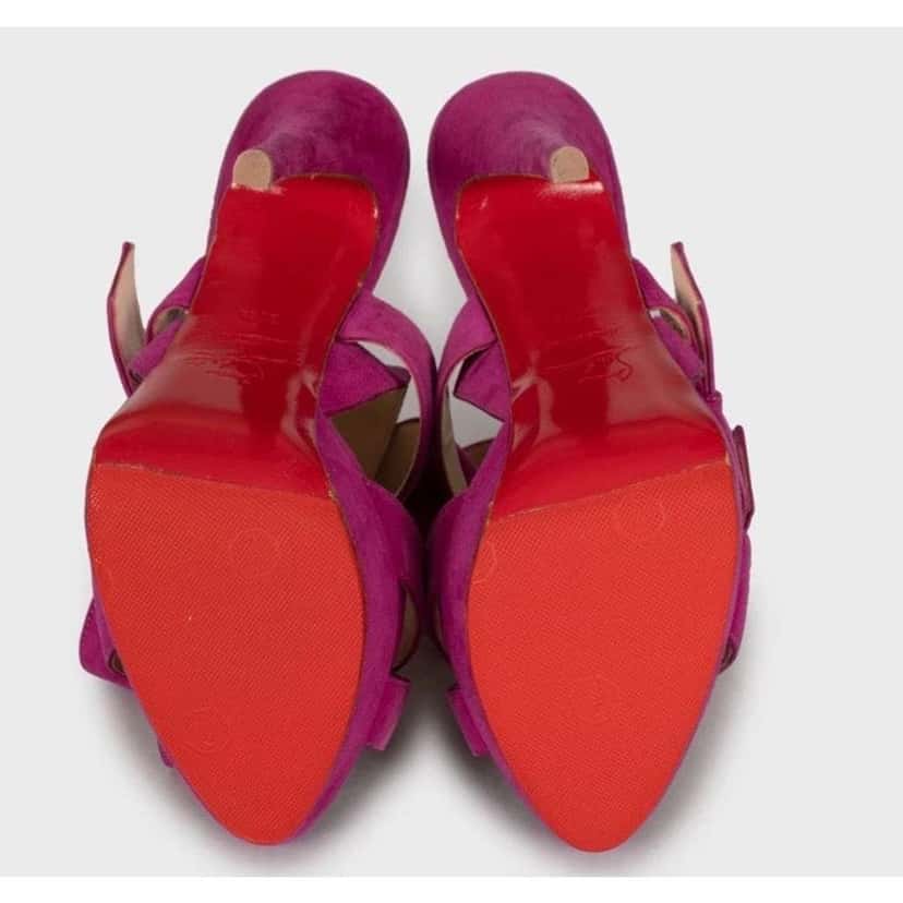 Christian Louboutin Open Toe Sandals Pink Leather Very good condition - Box View