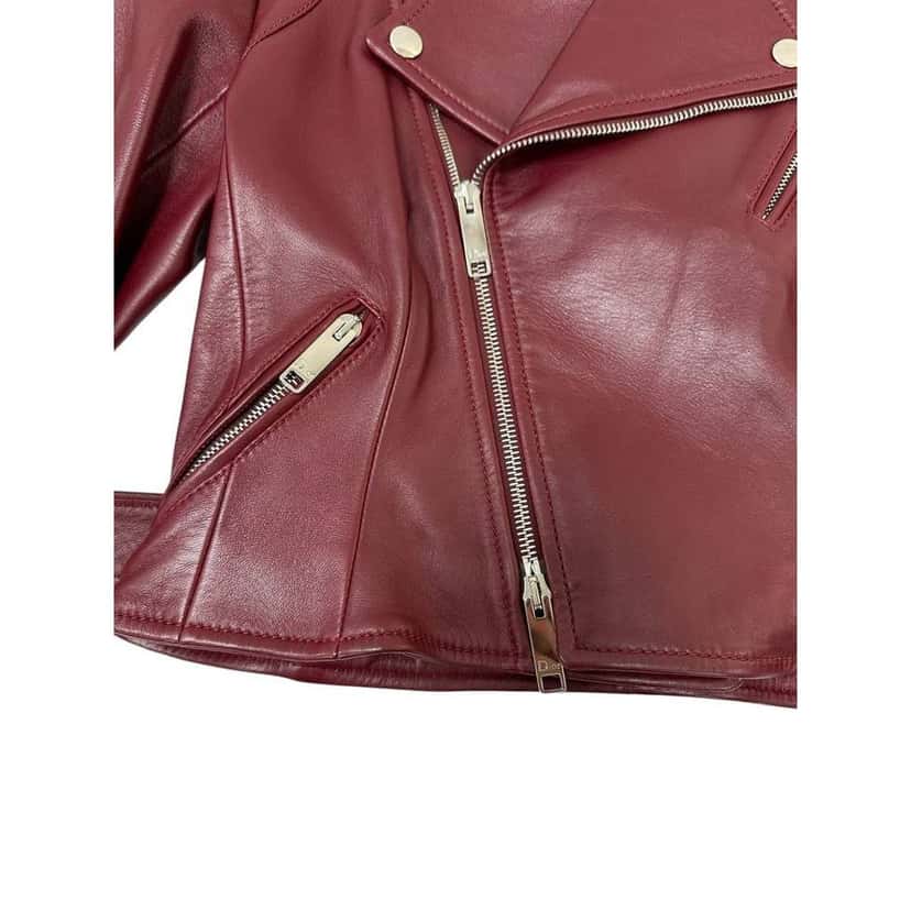Dior Christian Biker Jacket Burgundy Leather Very good condition - Inside View