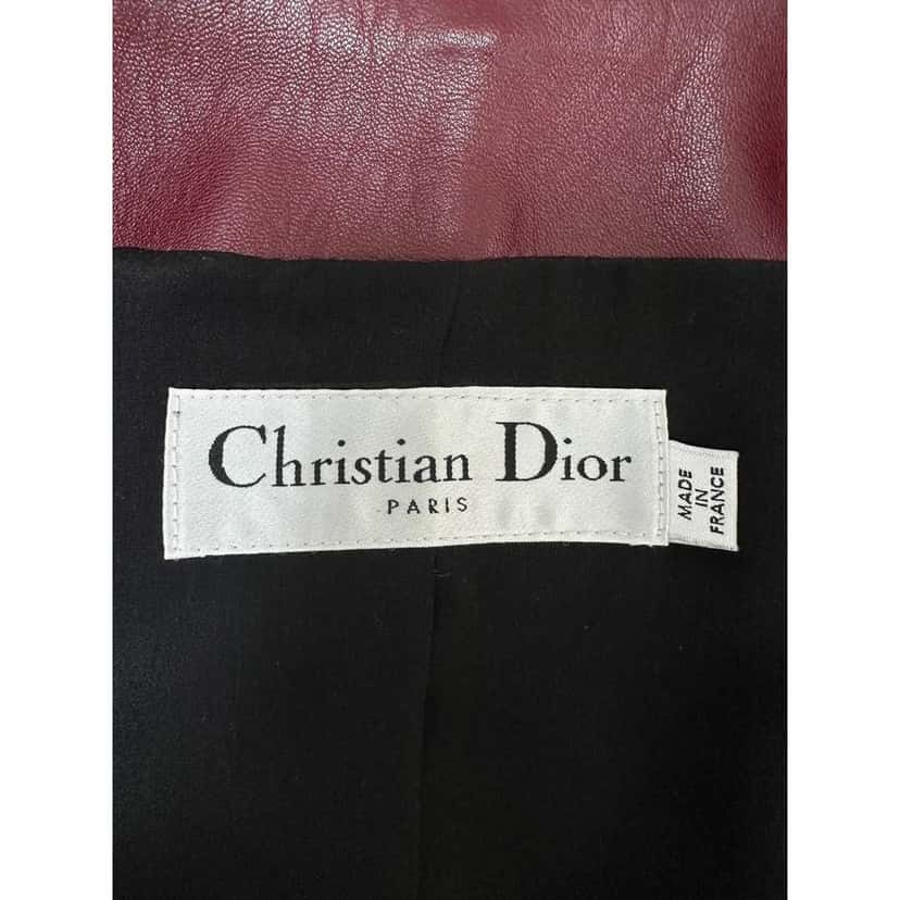 Dior Christian Biker Jacket Burgundy Leather Very good condition - Box View