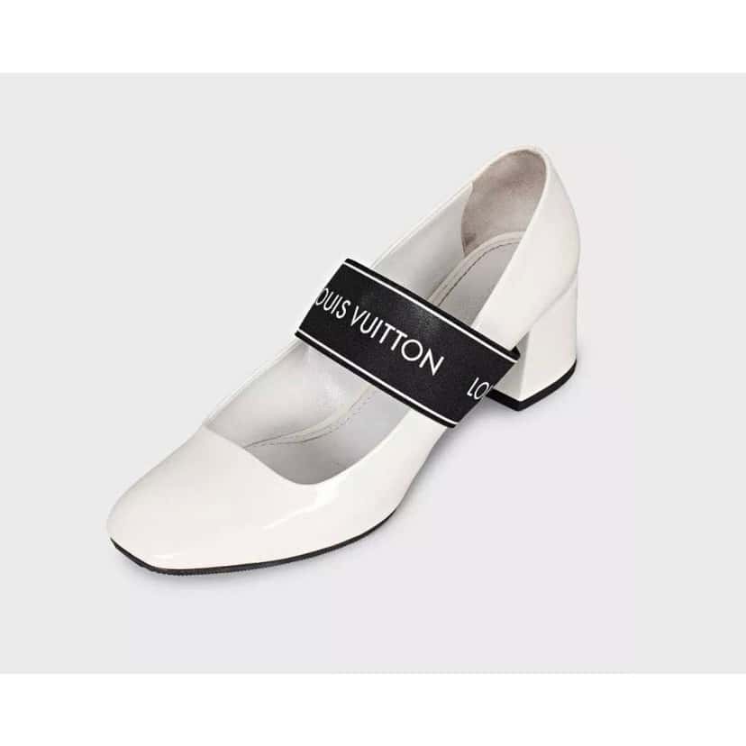 Louis Vuitton Elastic Heels White Leather Good condition - Inside View