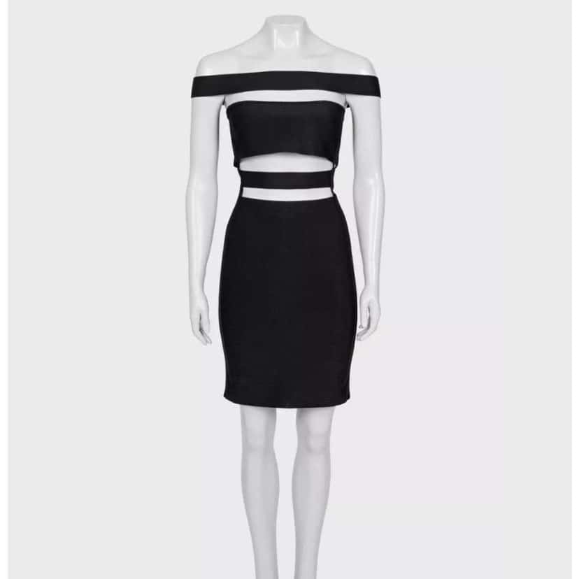 Balmain Bodycon Cocktail Dress Black Very good condition - Back View