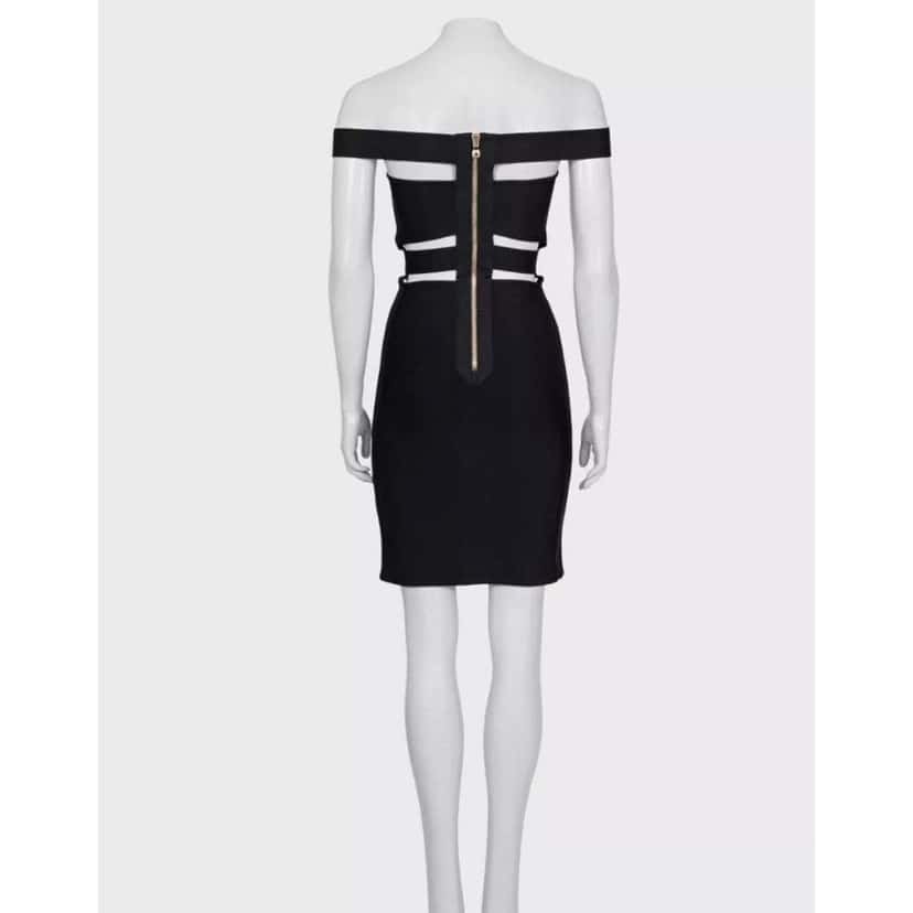 Balmain Bodycon Cocktail Dress Black Very good condition - Box View