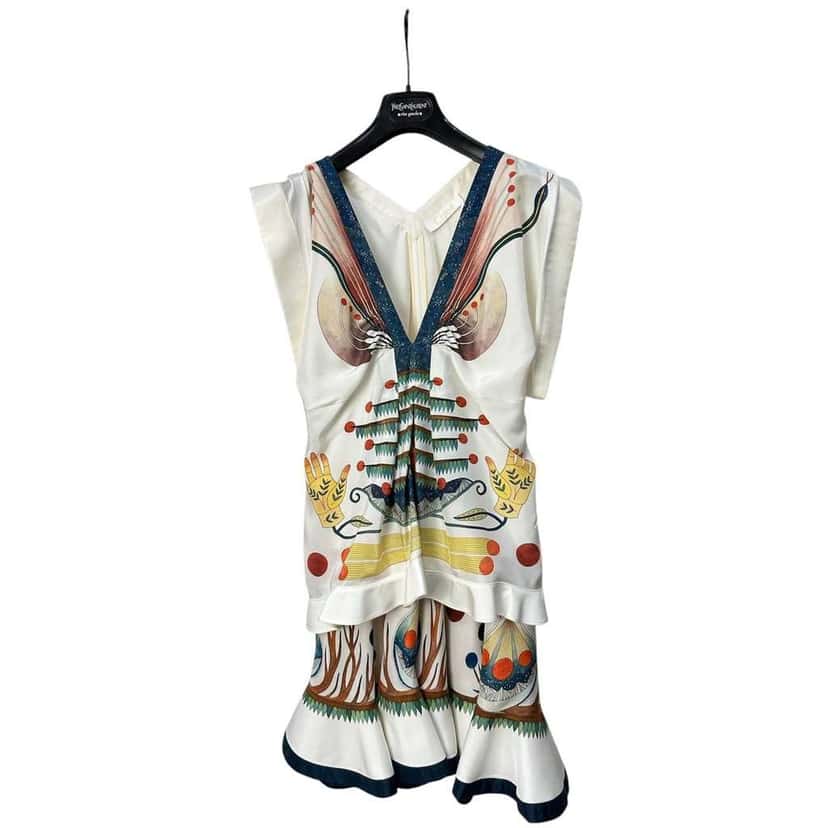 Chloé Chloe Printed Dress Black Silk Very good condition - Model View