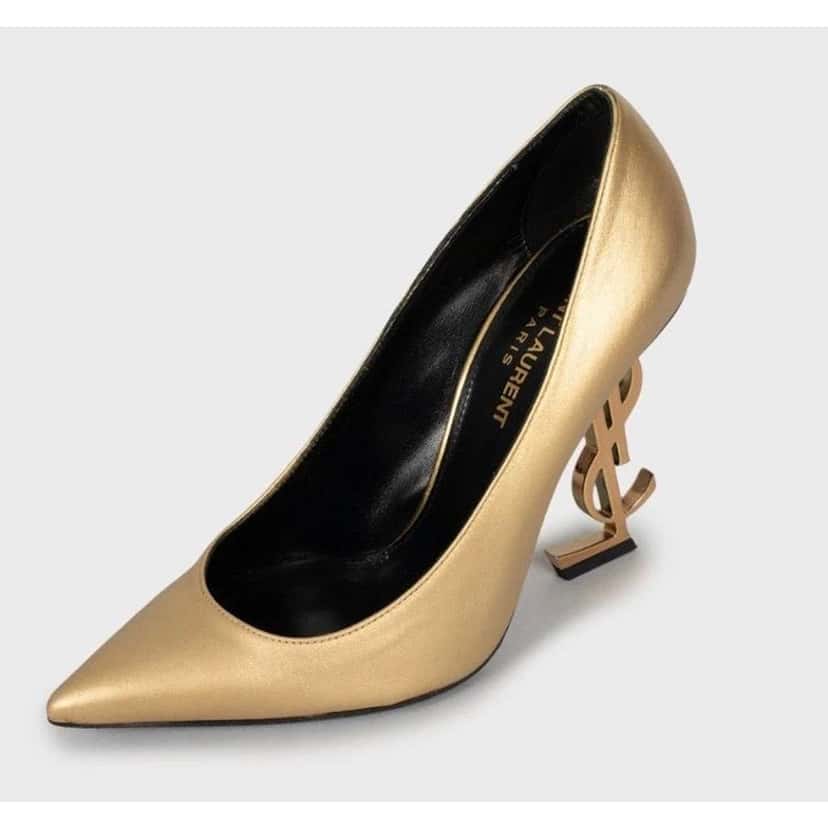Saint Laurent Opyum Heels Gold Leather Very good condition - Inside View