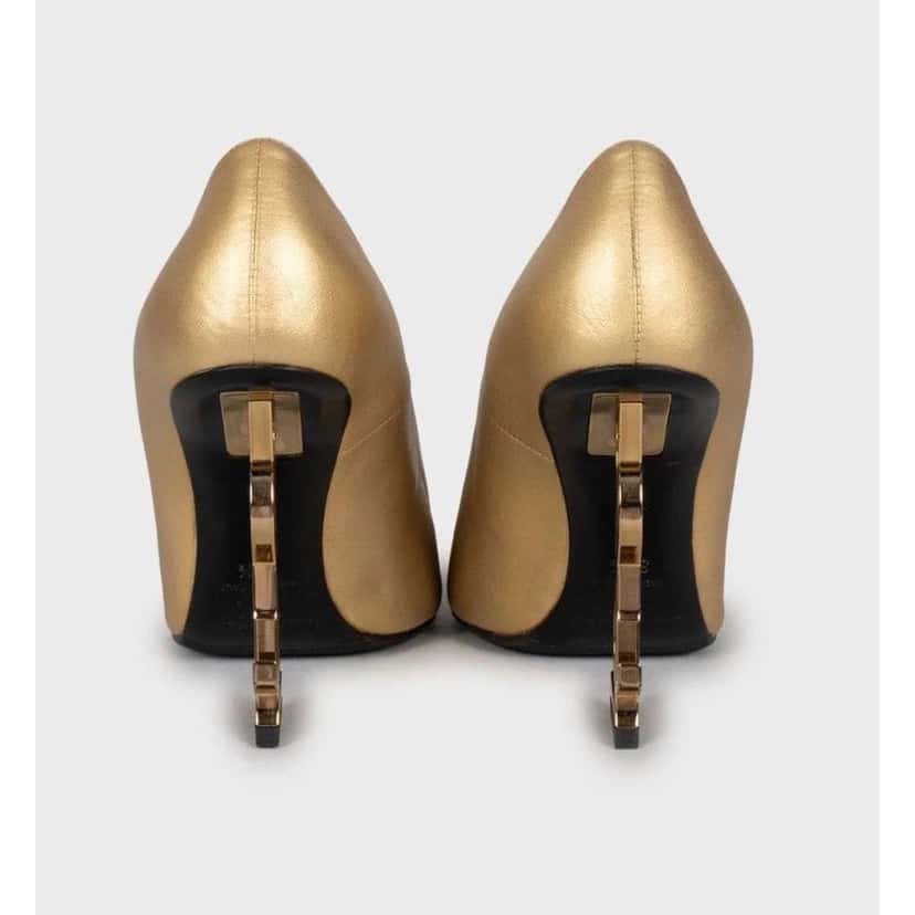 Saint Laurent Opyum Heels Gold Leather Very good condition - Model View