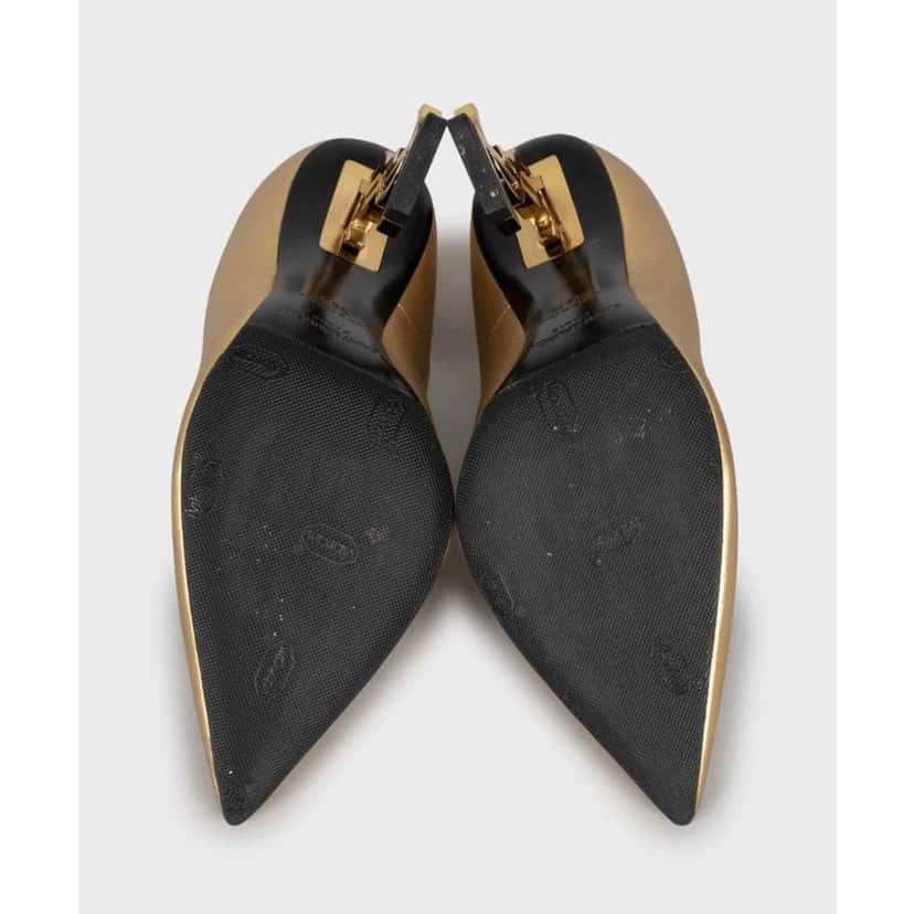 Saint Laurent Opyum Heels Gold Leather Very good condition - Box View