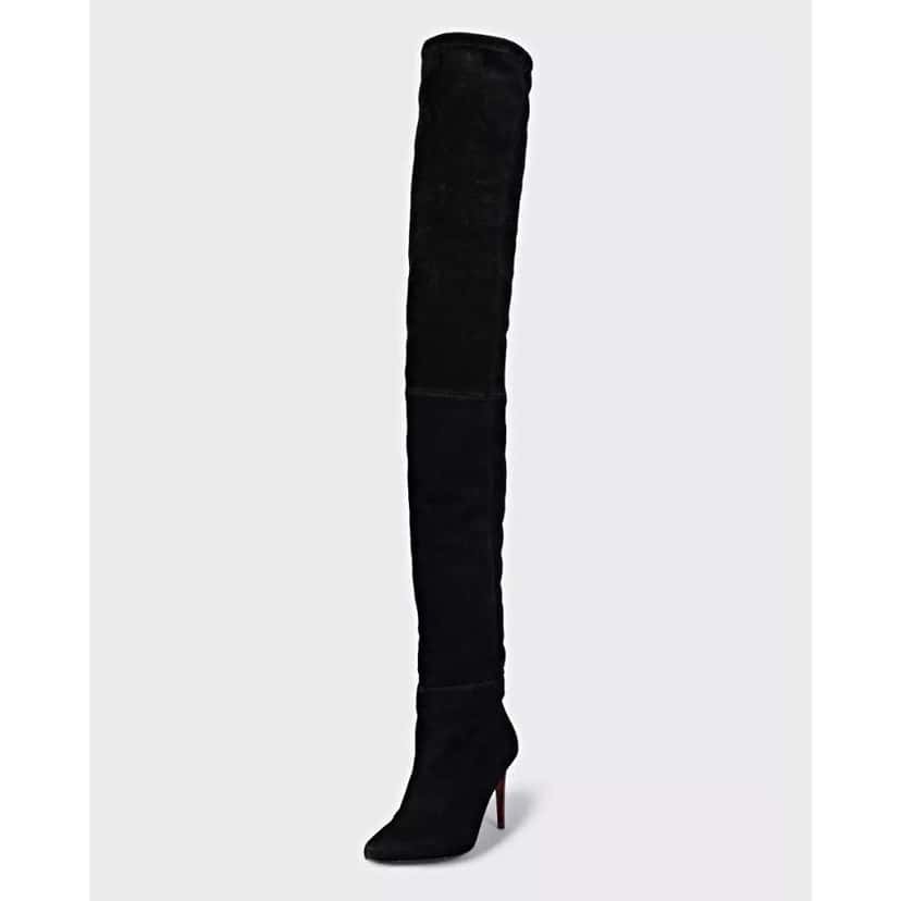 Balmain x HOver the Knee Boots Black Leather Good condition - Inside View