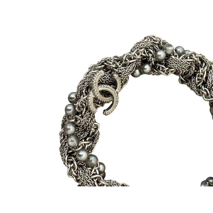 Chanel Multi Layer Chain Necklace A18 Silver Lace Very good condition - Inside View