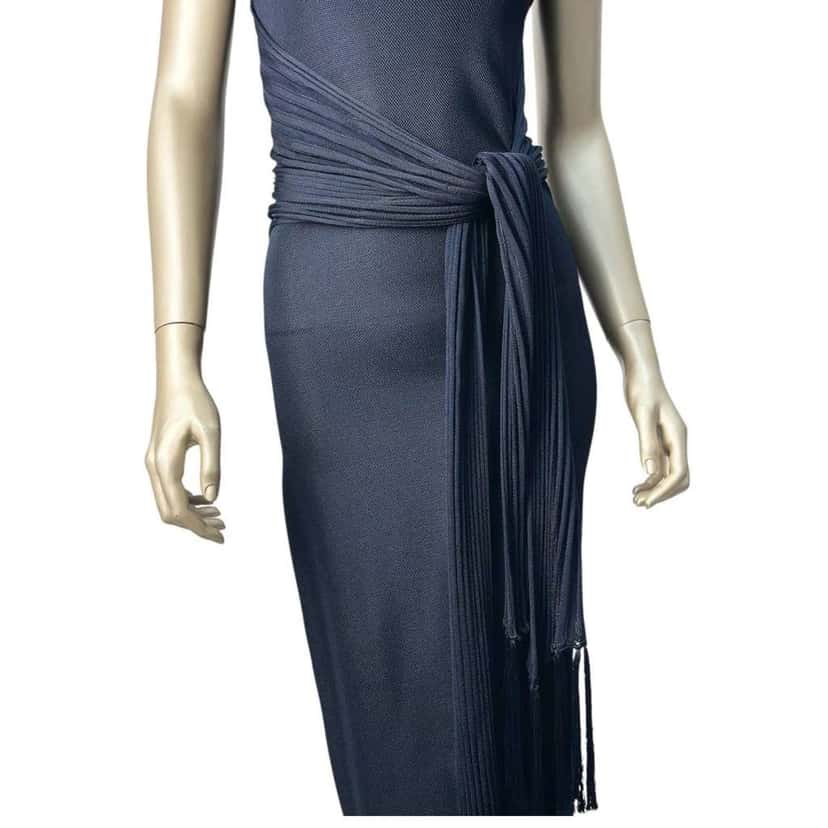 Chanel Sleeveless Waist Tie Dress Black Cotton Very good condition - Inside View