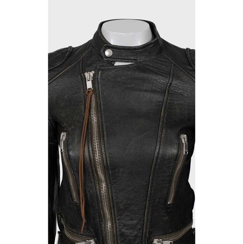 Saint Laurent Fitted Biker Jacket Black Leather Very good condition - Model View