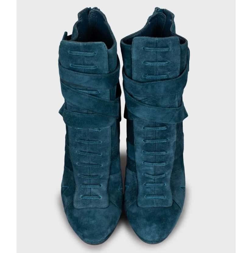 Christian Louboutin Light Ankle Boots Blue Leather Very good condition - Back View