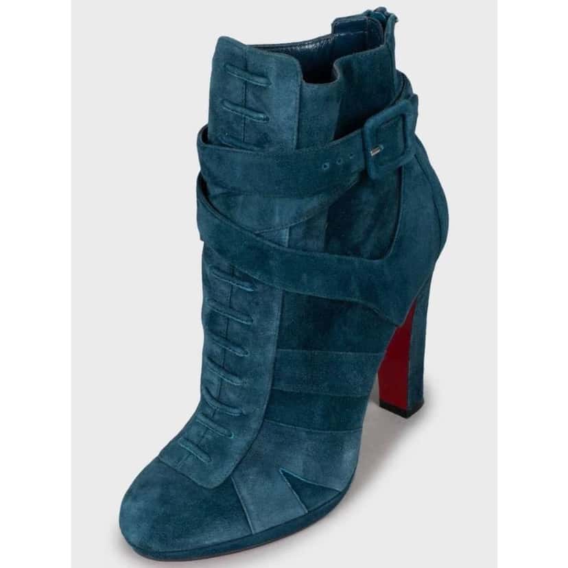 Christian Louboutin Light Ankle Boots Blue Leather Very good condition - Inside View