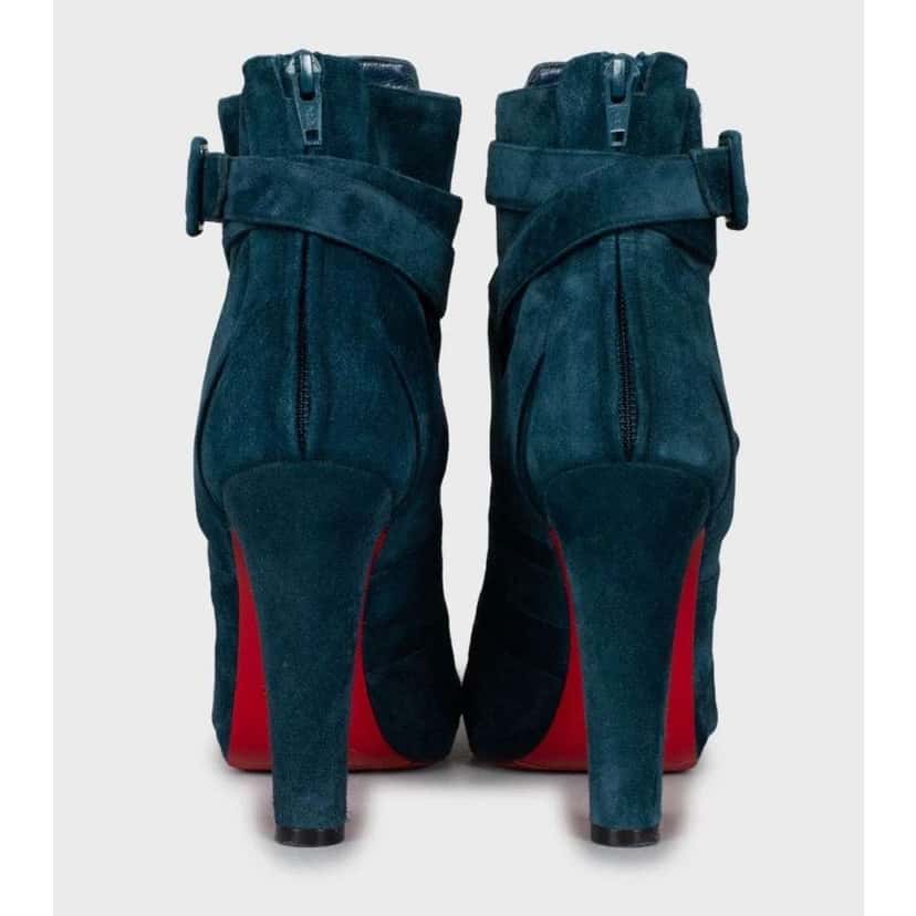 Christian Louboutin Light Ankle Boots Blue Leather Very good condition - Model View