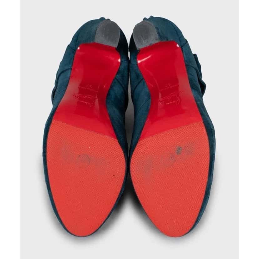 Christian Louboutin Light Ankle Boots Blue Leather Very good condition - Box View
