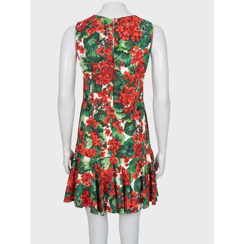 Dolce & Gabbana Floral Print Sleeveless Dress Silver Cotton Very good condition - Inside View
